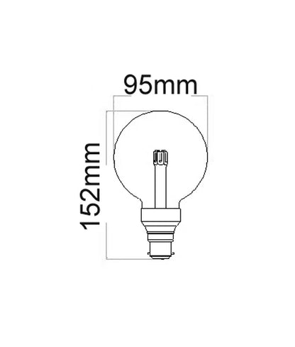 G95 LED Globes Clear Diffuser (6W) - Options: E27 5000K
