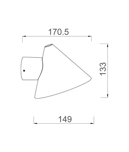 CUCHARA: Exterior Cone Surface Mounted Wall Lights IP65 / IP44 - Galvanized Iron