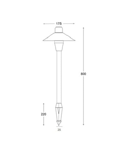 COOLIE: Exterior Coolie Rustic Brass / Matte Black Spike Lights IP54 - Rustic Antique Brass (Solid Brass)