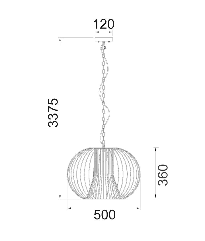 PARRILLA: Interior Round Cage Iron Pendant Lights - Matte Black