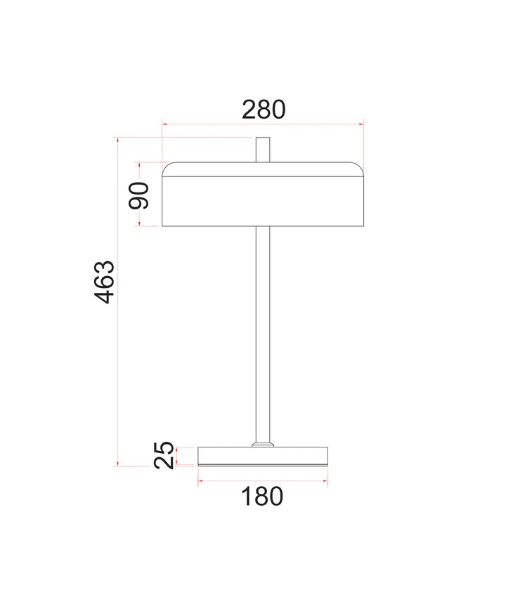 KELLO: Interior Drum Shade Table Lamp - Black