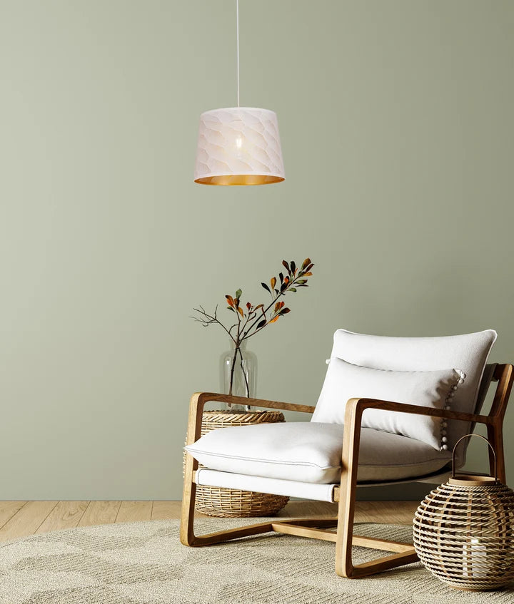 PENSHADE: Interior Slanted with Honeycomb Pattern Laser Cut Pendant Lights - White
