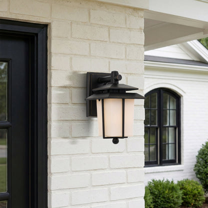 SILVAN Exterior Wall Light - Black/Opal