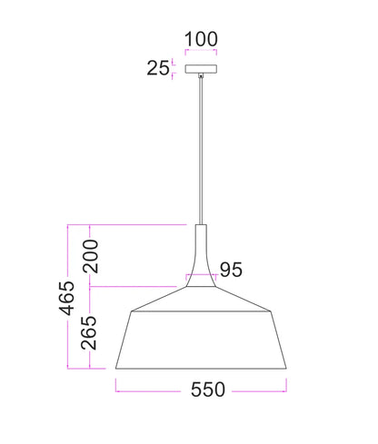 OXIDO: Interior Rustic Brown with Travertine Highlight Angled Dome Pendant Light - OD 550mm