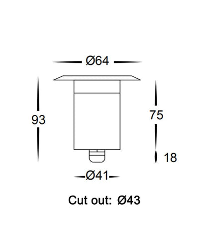 DECK: LED 3W Recessed Deck Lights IP67 (Cut out: ∅43mm) - Copper/6000K