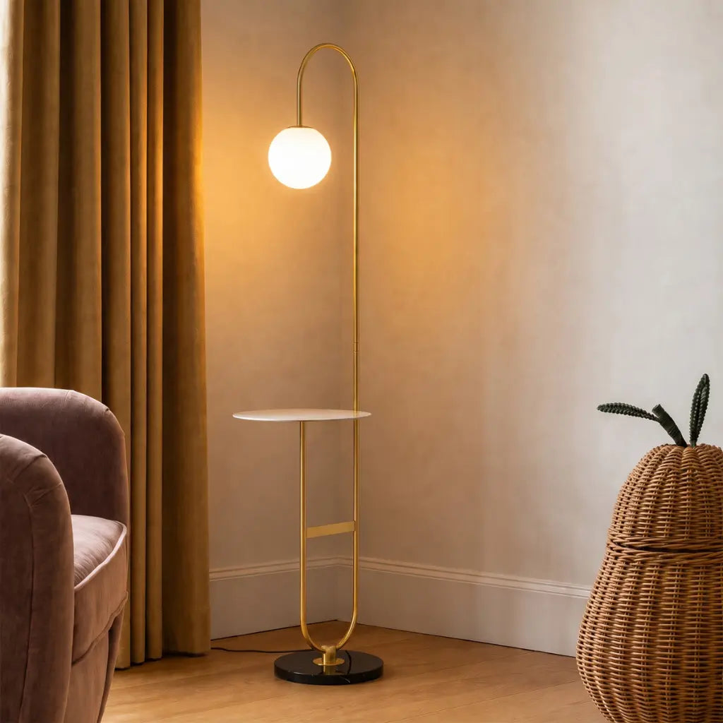 INEZ Floor Lamp - Black/Antique Gold
