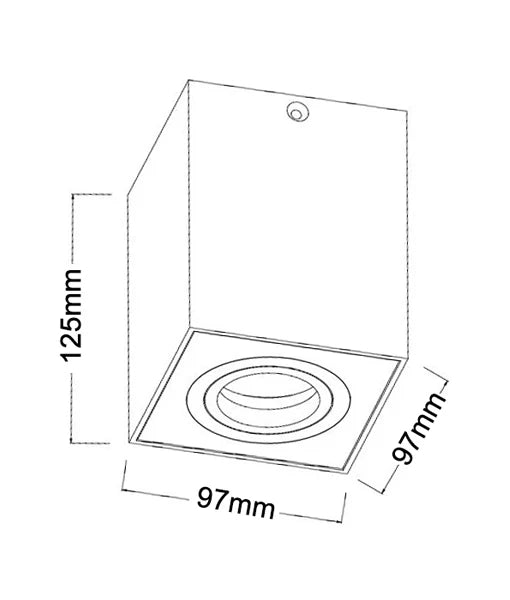 SURFACE: GU10 Square Gimbal Surface Mounted Ceiling Downlight - Matte White