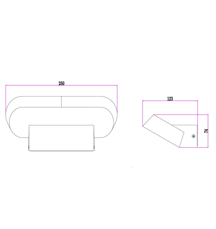 GLANS: Surface Mounted Exterior LED Wall Lights IP65 - Dark Grey/Large