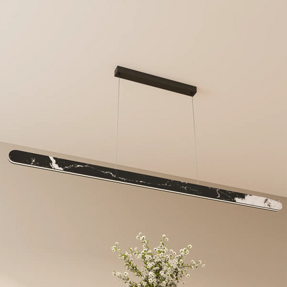 Calibo Lanner 1500mm Crafted Marble LED Linear Pendant - Black