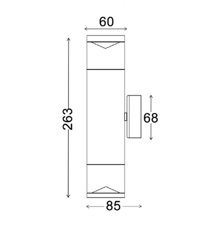 PHARE: MR16 Exterior Wall Pillar Light (Black) IP65