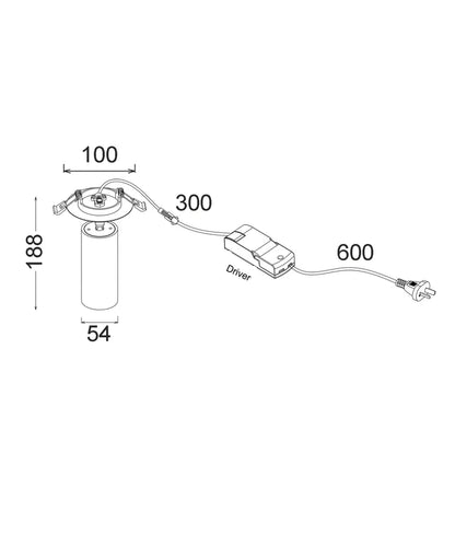 TUBO: LED Recessed Tri-CCT Tiltable & Rotatable Spot Downlights (Cut out: 70-90mm) - Black