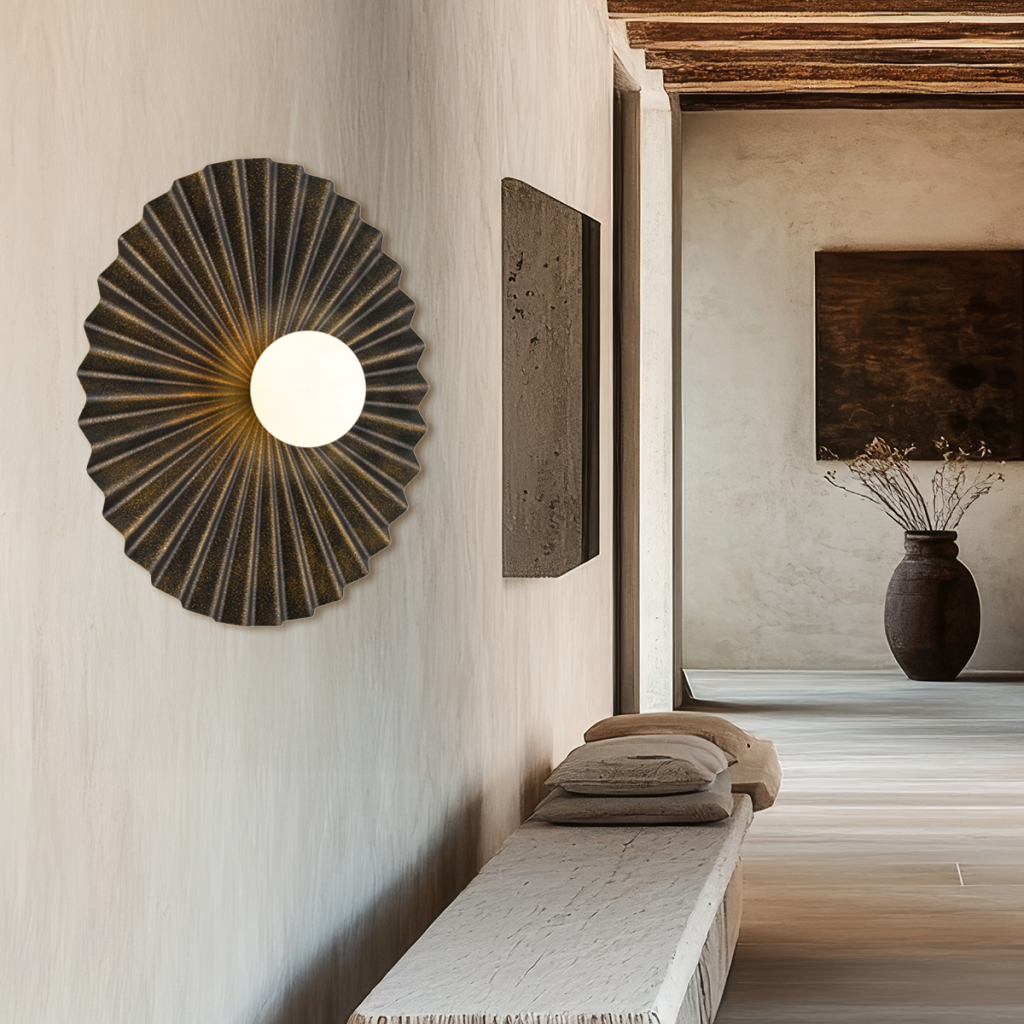 KINSO 50CM Wall Light - Antique Gold/Opal Matt