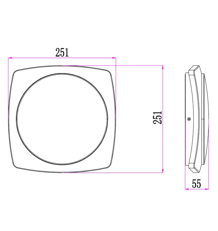 ULAN: Exterior LED Square Wall Ceiling Lights IP65 - White