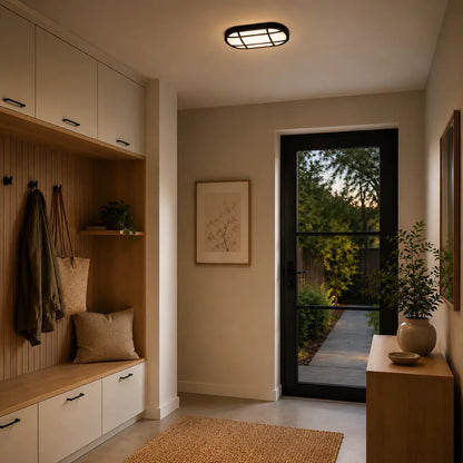 KELO Oval Bunker LED Light - Black/Opal Matt