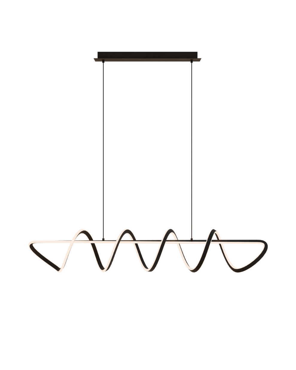 Calibo Bulbul Modern Spiral 1500mm LED Linear Pendant Light - Black ...