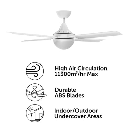 Brilliant Matt Cairns 52"(1320mm) DC Ceiling Fan with Light- White