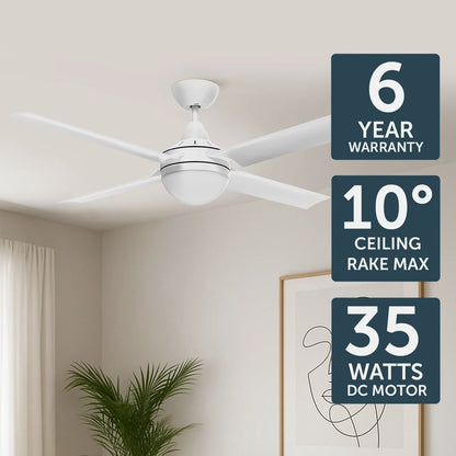 Brilliant Matt Cairns 52"(1320mm) DC Ceiling Fan with Light- White