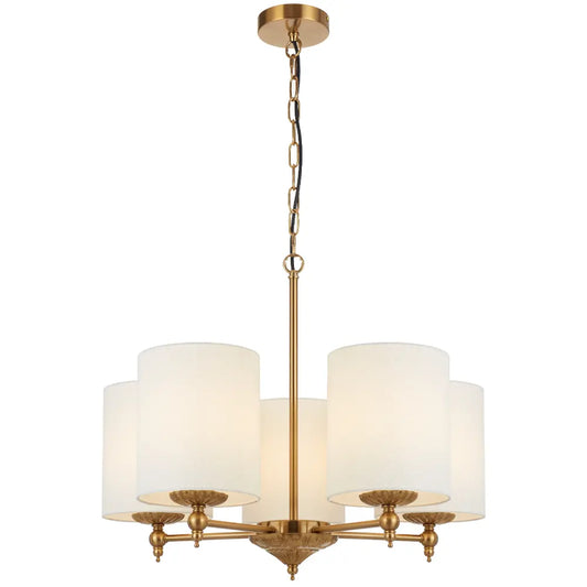 ARGOS 5 Pendant Light - Antique Gold/Ivory