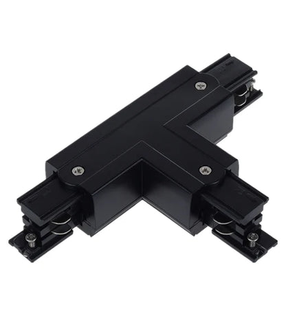 4 Wire 3 Circuit Universal Tracks, Connectors, End Cap & Live End - Connector T-Piece (Right2) BLACK