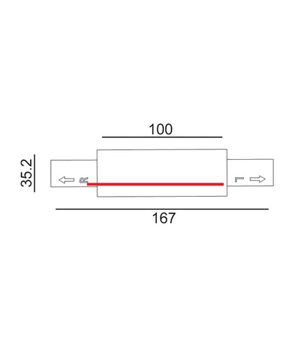 4 Wire 3 Circuit Universal Tracks, Connectors, End Cap & Live End - Connector Straight BLACK