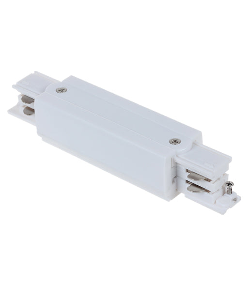 4 Wire 3 Circuit Universal Tracks, Connectors, End Cap & Live End - Connector Straight WHITE
