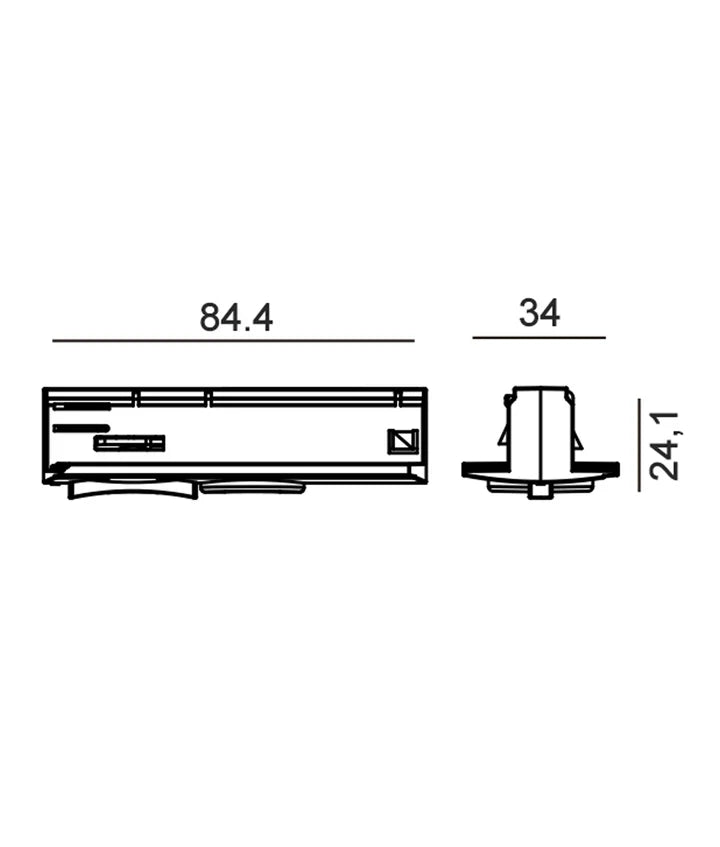 3 Wire 1 Circuit Universal Track Pendant Light Adaptor - Rectangular Pendant Adaptor Hold Weight 5 Kg Max BLACK