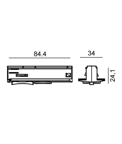 3 Wire 1 Circuit Universal Track Pendant Light Adaptor - Rectangular Pendant Adaptor Hold Weight 5 Kg Max BLACK