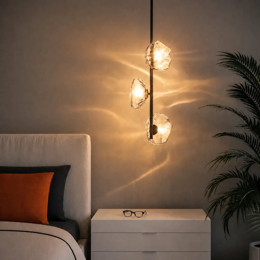 ZECCA 3 Pendant Light Verticle - Black/Smoke