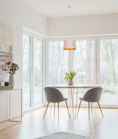 PENSHADE: Interior Slanted with Eiffel Tower Pattern Laser Cut Pendant Lights - White