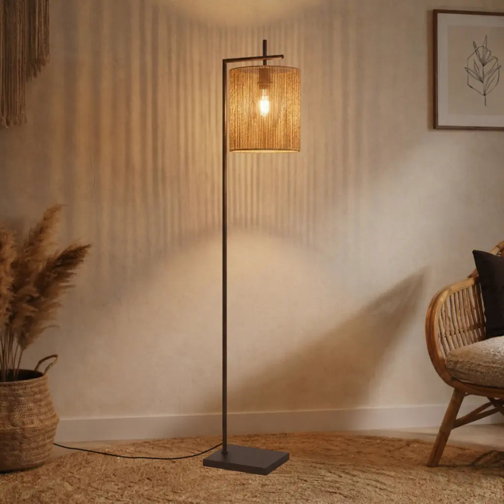 LYNDRA Floor Lamp - Bronze/Natural