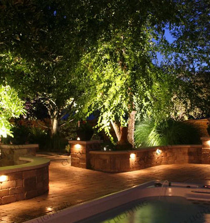 STE: Exterior 12V Bronze Curved Surface Mounted Step / Wall Lights IP65 - Large