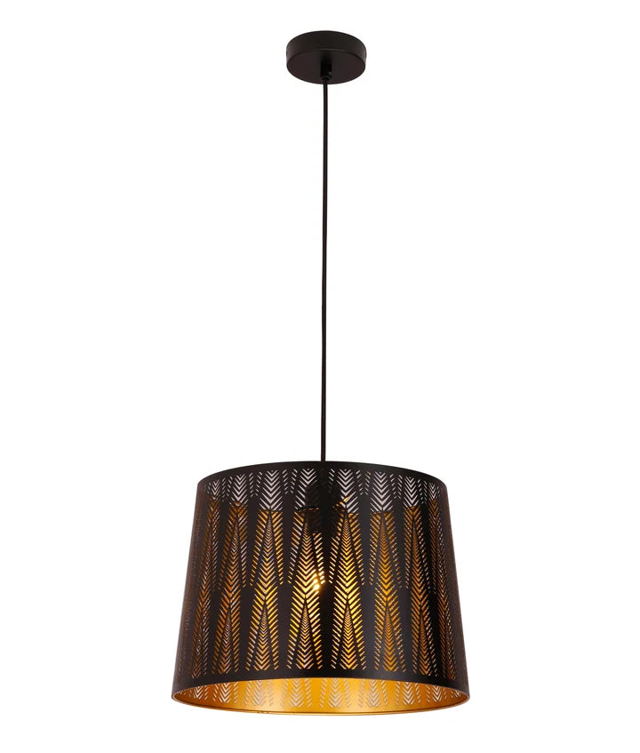 PENSHADE: Interior Slanted with Vector Pattern Laser Cut Pendant Lights - Black