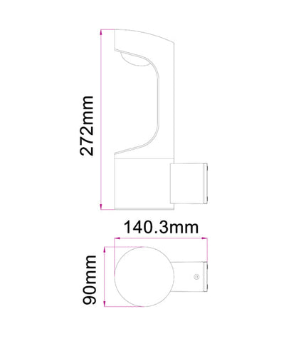 SETH: Exterior LED Matt Black Surface Mounted Wall Light IP54