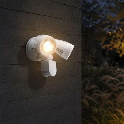 ILLUME Twin Exterior LED Spotlight with Sensor - White
