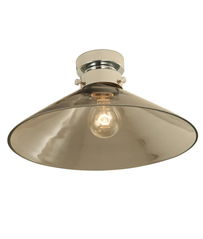 D.I.Y. Batten Fix Ceiling Lights - Large Cone Shape Fixture (Smokey Black Glass & Black Batten)