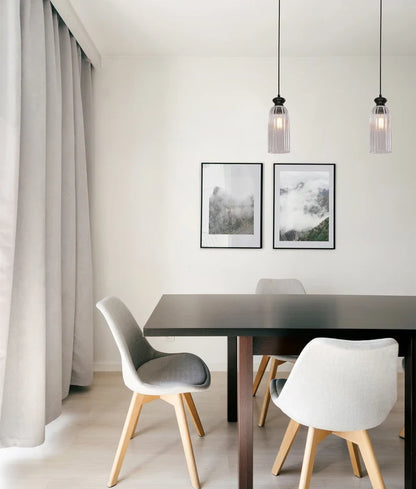 SINO: Interior Ellipse Black Highlight and Clear Glass Shade Pendant Lights
