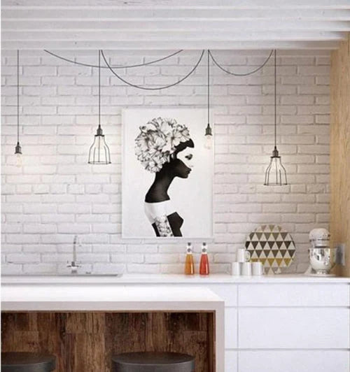 BLACKBAND Industrial Black Curved Bird Cage Pendant Light
