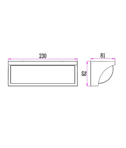 REPISATRI: Exterior LED Tri-CCT Curved Wedge Surface Mounted Wall Lights IP65 - Dark Grey