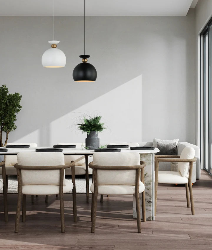 KANSI: Interior Wine Glass Shape Pendant Lights - Matte Black