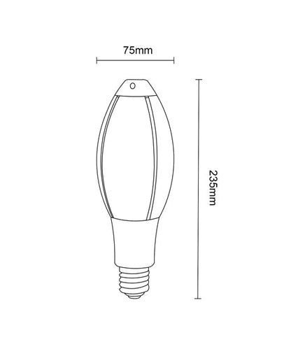 ELLIP: LED Elliptical Globes - Options: E27 5000K 25W