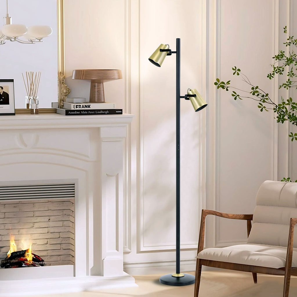 DENY Floor Lamp - Black/Brass Matt