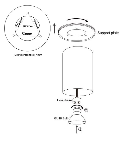SURFACE: GU10 Round Surface Mounted Ceiling Downlight - Matte White