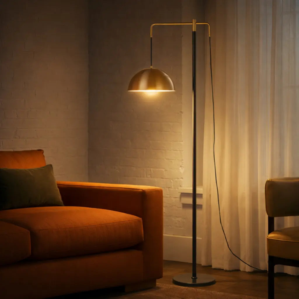 MARTHOS Floor Lamp - Black/Antique Gold