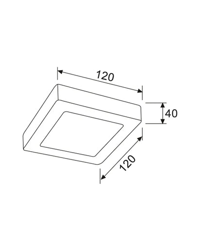 SURFACETRI: LED Dimmable Tri-CCT Surface Mounted Oyster Lights (Square) - 6W
