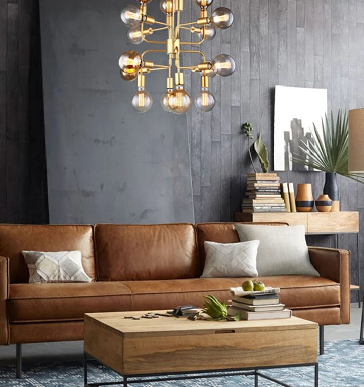 HEXADE: Interior Modern Abstract 16 Lamps Pendant Light - Matte Gold