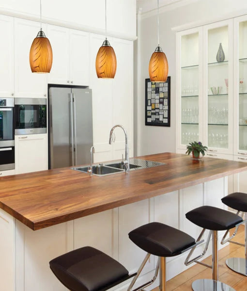 GLAZE: Hand Blown Glass Pendant Lights -Amber