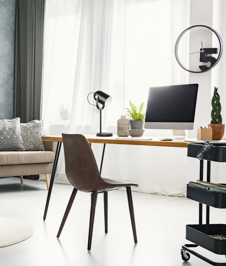 TAZZA: Ellipse Shade with Antique Brass Highlight Table Lamp - Matte Black