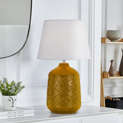 BACI CERAMIC Table Lamp - Butterscotch/White