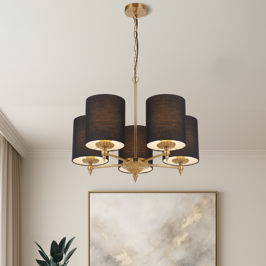ARGOS 5 Pendant Light - Antique Gold/Black