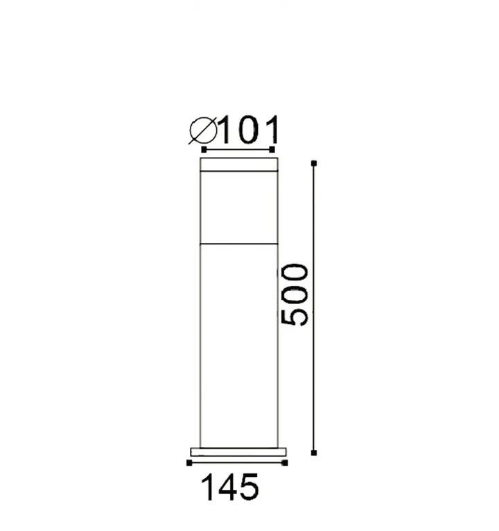 ELANORA: E27 Surface Mounted Stainless Steel Bollard Lights IP44 - 500mm